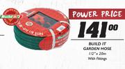 Power Place Build It Garden Hose 112" x 20M With Fittings