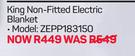 Pure Pressure King Non Fitted Electric Blanket ZEPP183150