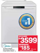 Midea 12 Place Metallic Dishwasher Machine WQP12-7605V-S
