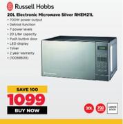 Russell Hobbs 20L Electronic Microwave Silver RHEM21L