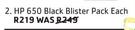 HP 650 Black Blister Pack-Each