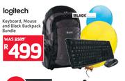 Logitech Keyboard, Mouse & Black Backpack Bundle