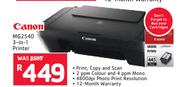Canon 3 In 1 Printer MG2540