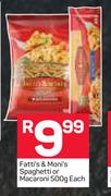 Fatt’s & Moni’s Spaghetti Or Macaroni-500g Each