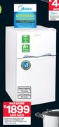 Midea 113Ltr Double Door White Bar Fridge HD-113FN(S2NL)-W