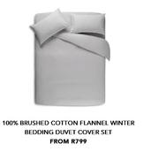 100% Brushed Cotton Flannel Winter Bedding Duvet Cover Set
