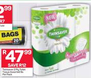 Twinsaver 2 Ply Toilet Tissue Assorted-9s Per Pack