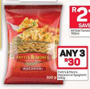 Fatti's & Moni's Macaroni Or Spaghetti-3 x 500g