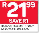 Danone Ultra Mel Custard Assorted-1Litre Each