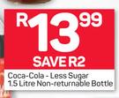 Coca-Cola Less Suagr-1.5Litre (Non-Returnable Bottle)