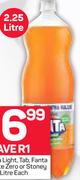 Coca-Cola Light, Tab Fanta Zero, Sprite Zero Or Stoney Zero-2.25Litre Each