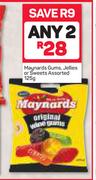 Maynards Gums, Jellies Or Sweets Assorted-2 x 125g