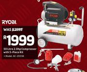 Ryobi 50Ltr 2.0 HP Compressor With 5 Piece Kit AC-2055K