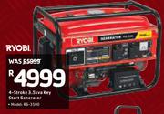 Ryobi 4 Stroke 3.5KVA Key Start Generator RG-3500