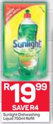 Sunlight Dishwashing Liquid Refill-750ml