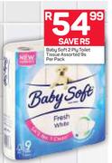 Baby Soft 2 Ply Toilet Tissue-9's Per Pack