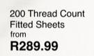 200 Thread Count Fitted Sheets