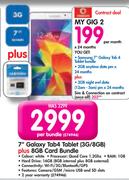 Samsung 7" Galaxy Tab 4 Tablet(3G/8GB) Plus 8GB Card Bundle-On My Gig 2