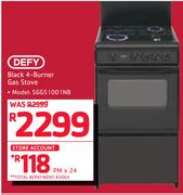 Defy Black 4-Burner Gas Stove SGG51001NB