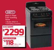 Defy Black 4-Plate Free-Standing Stove DSS514