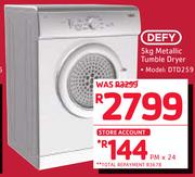 Defy 5kg Metallic Tumbler Dryer DTD259