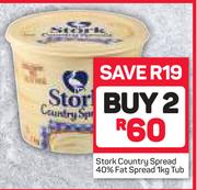 Stork Country Spread 40% Fat Spread Tub-2X1Kg