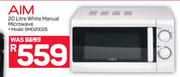 Aim 20Ltr Whhite Manual Microwave SMO2002S