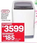Defy 10kg White Top Loader Washing Machine DTL146