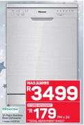 Hisense 12 Place Stainless Steel Dishwasher H12DESS