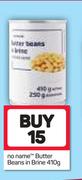 No Name Butter Beans In Brine-15x410g