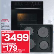 Defy Black Undercounter Oven And Hob Set DCB006