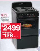 Defy Black Compact 4 Plates Stove DSS514