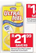 Danone Ultra Mel Custard Assorted-1Ltr Each