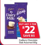 Cadbury Chocolate Slab-2x80g