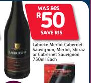 Laborie Merlot Cabernet Sauvignon/Merlot/Shiraj Or Cabernet Sauvignon-750ml Each
