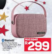 Volkano Bluetooth Amber Rose Series Speaker With Fabric Trim VK-3020-Pk
