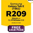 Samsung Galaxy Tab E 4GB Data 3G-On My MTNChoice 2GB