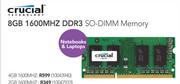 Crucial 8GB 1600MHz DDR3 SO-DIMM Memory