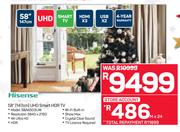 Hisense 58" (147cm) UHD Smart HDR TV 58A6503UW