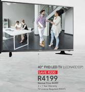Hisense 40" FHD LED TV LEDN40D50P