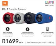 JBL Flip 3 Portable Speaker-Each