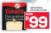Tabard Glass Citronella Candle