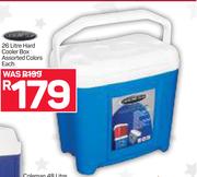 26Ltr Hard Cooler Box Assorted Colours-Each