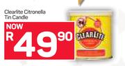 Clearlite Citronella Tin Candle