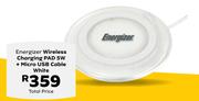 Energizer Wireless Charging Pad 5W + Micro USB Cable White