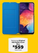 Samsung Original A50 Wallet Cover Blue