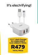 Wall Charger EU USBA/AQC3 5.4A USBA/C White 3SIXT