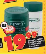 Ingram's Camphor Lotion Bottle 400ml / Cream Tub 300ml Assorted-Each
