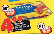Tasty Treats Saltine Salted Crackers Assorted-100g