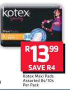 Kotex Maxi Pads Assorted-8s/10s Per Pack